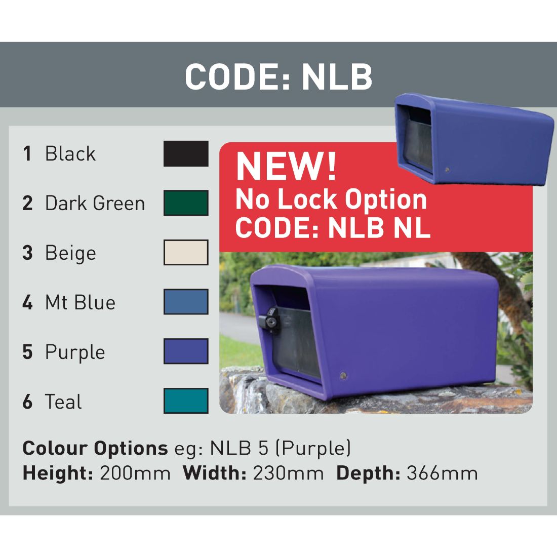 Parcel Letterbox Purple NLB5 Parcel Letterbox Purple NLB5