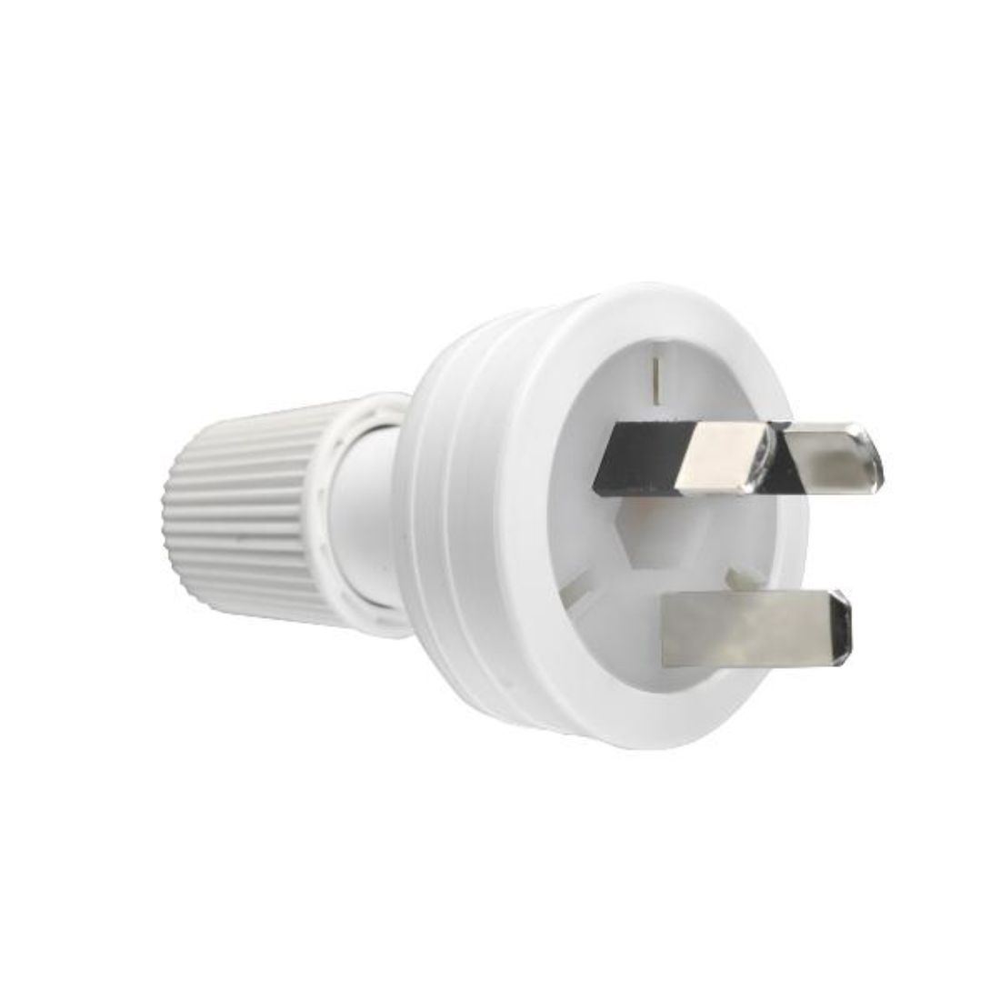 Plug Top 3-Pin Male With Cord Locking Nut White Plug Top 3-Pin Male With Cord Locking Nut White