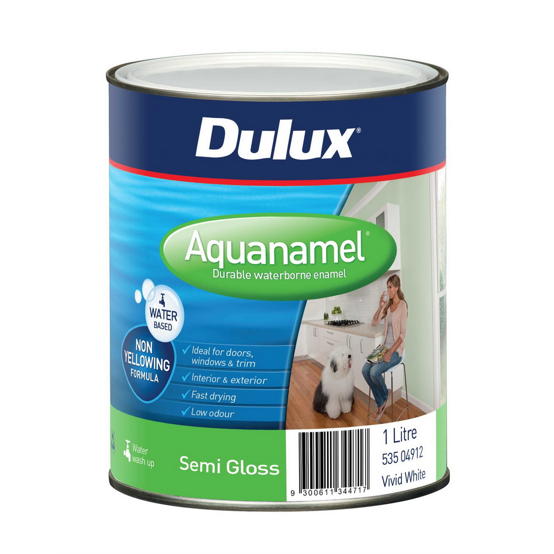 Aquanamel Semi Gloss Vivid White 1L Aquanamel Semi Gloss Vivid White 1L