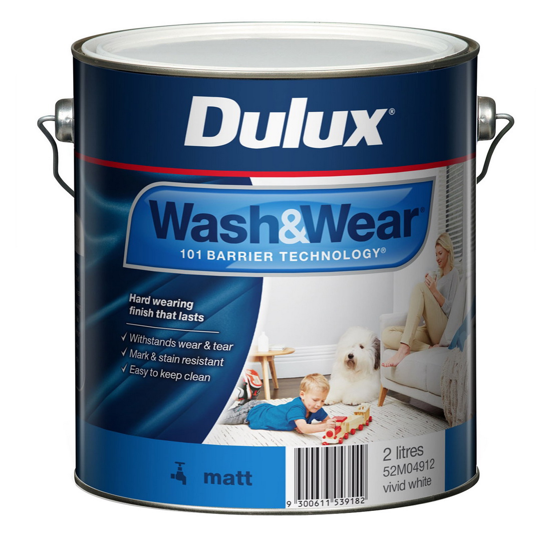 Wash&Wear Interior Matt Vivid White 2L Wash&Wear Interior Matt Vivid White 2L