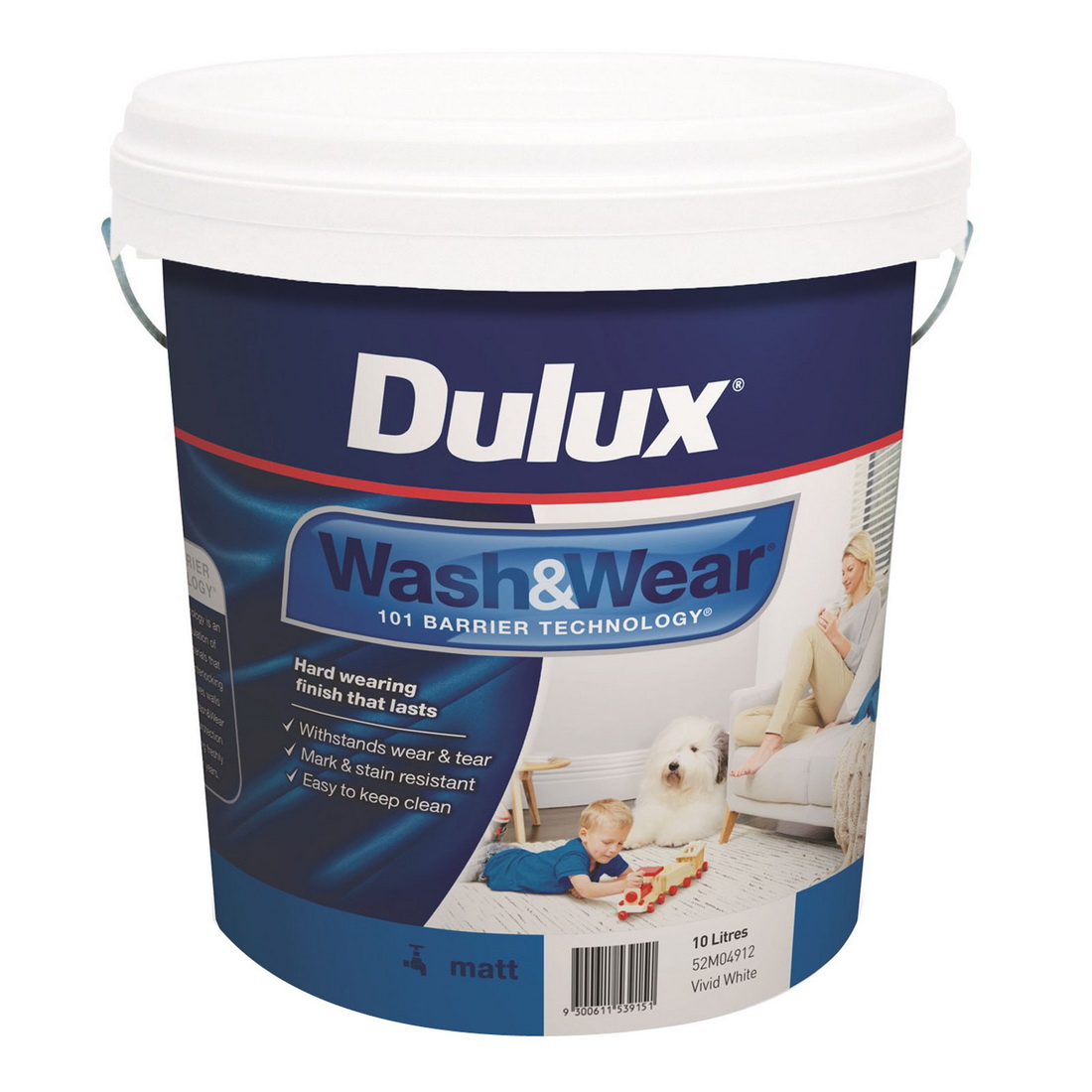 Wash&Wear Interior Matt Vivid White 10L Wash&Wear Interior Matt Vivid White 10L