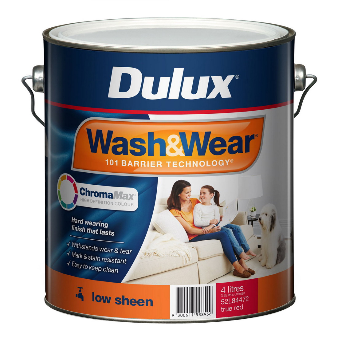 Wash&Wear Interior Low Sheen True Red 4L Wash&Wear Interior Low Sheen True Red 4L