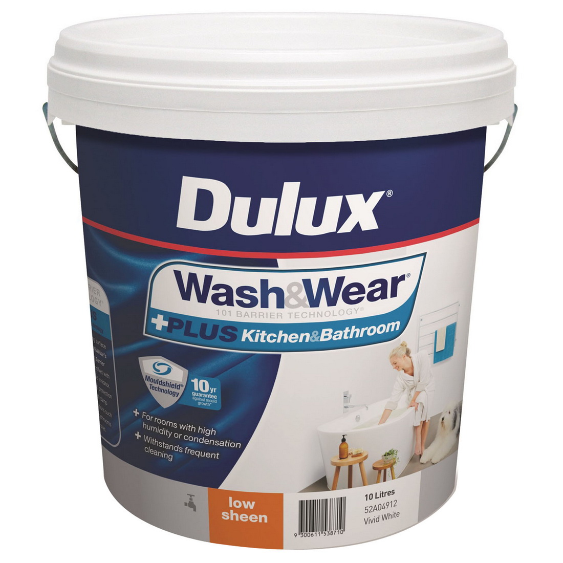 Wash&Wear Plus Kitchen And Bathroom Low Sheen Vivid White 10L ...