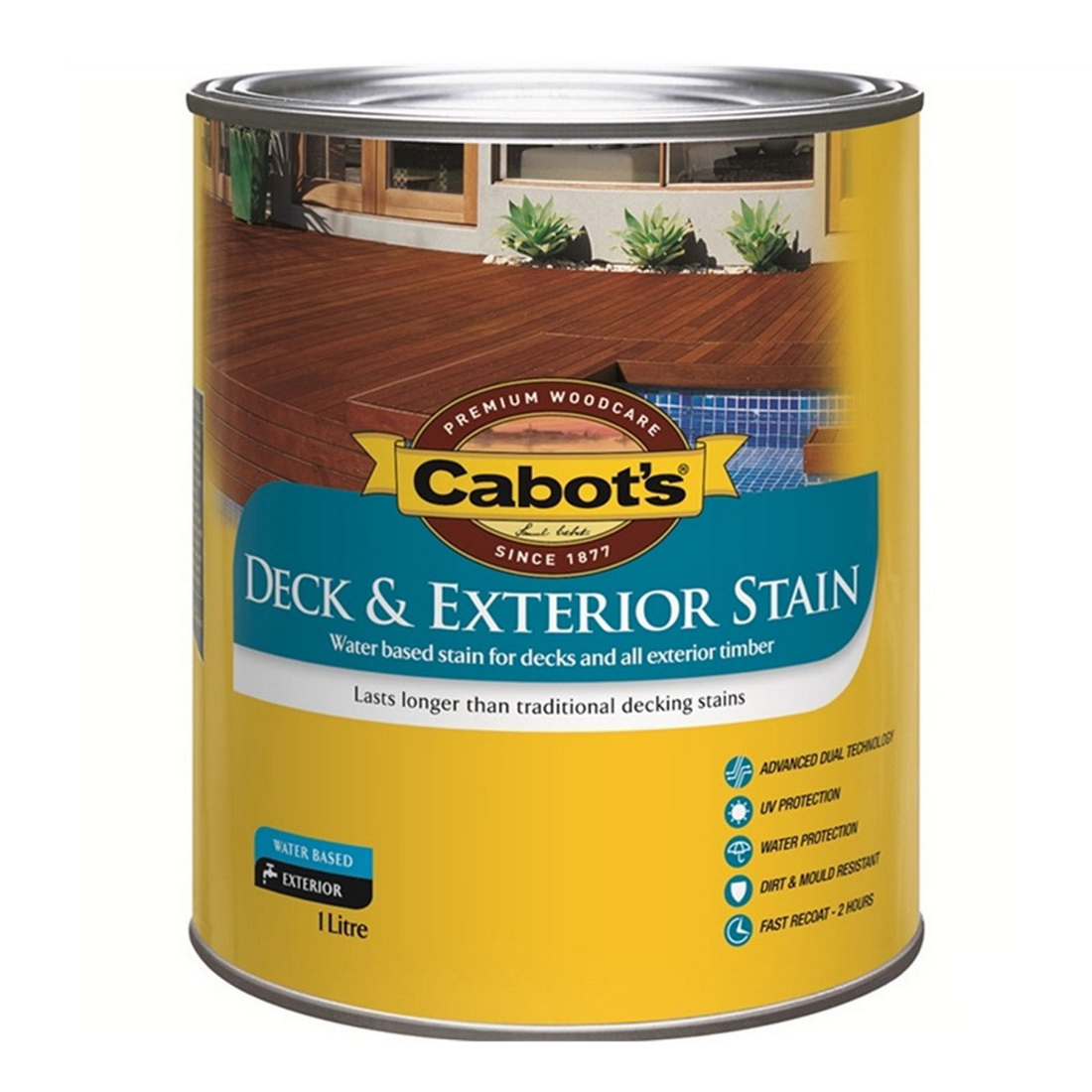 Deck & Exterior Stain Water Based Silver Beech 1L 592W0141-1L Deck & Exterior Stain Water Based Silver Beech 1L 592W0141-1L