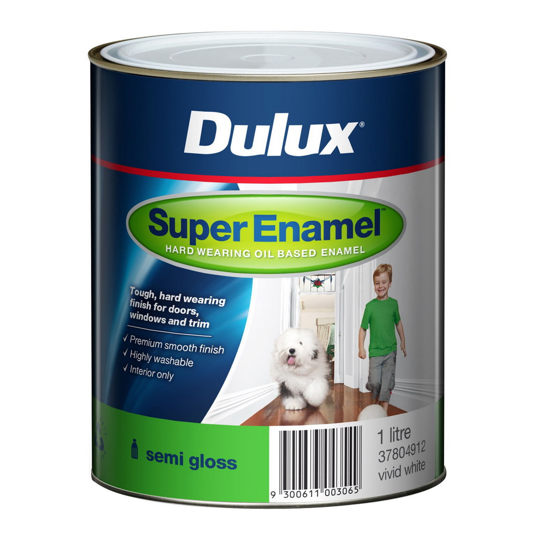 Super Enamel Semi Gloss Vivid White 1L Super Enamel Semi Gloss Vivid White 1L