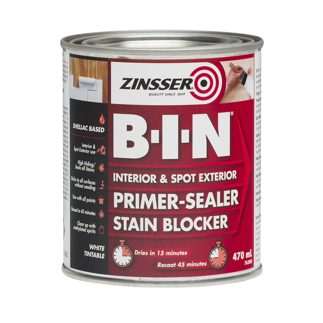 Zinsser B-I-N 470mL Primer Sealer White Zinsser B-I-N 470mL Primer Sealer White