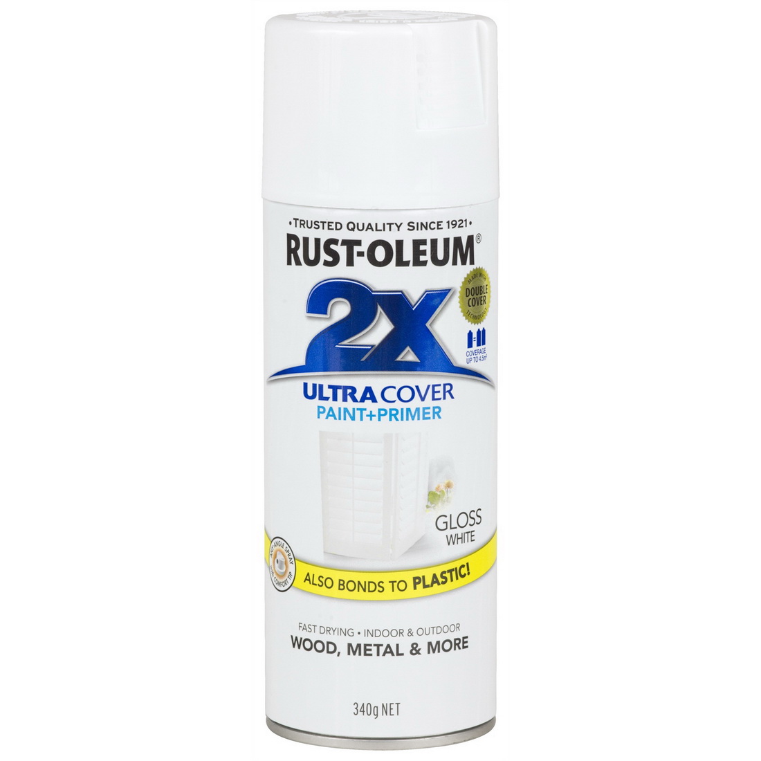 2X Ultra Cover 340g Spray Paint & Primer Gloss White 2X Ultra Cover 340g Spray Paint & Primer Gloss White