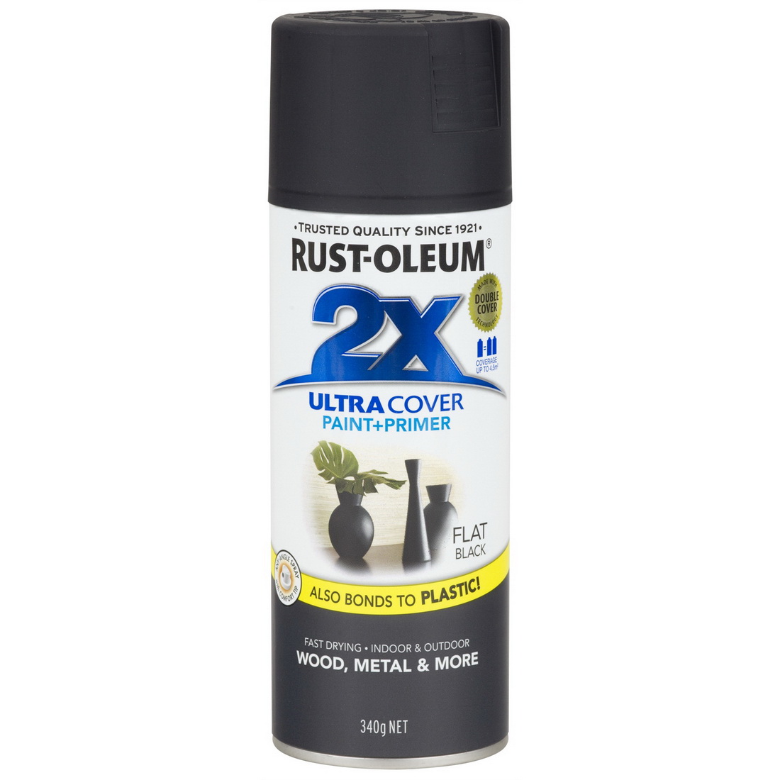 2X Ultra Cover 340g Spray Paint & Primer Flat Black 2X Ultra Cover 340g Spray Paint & Primer Flat Black