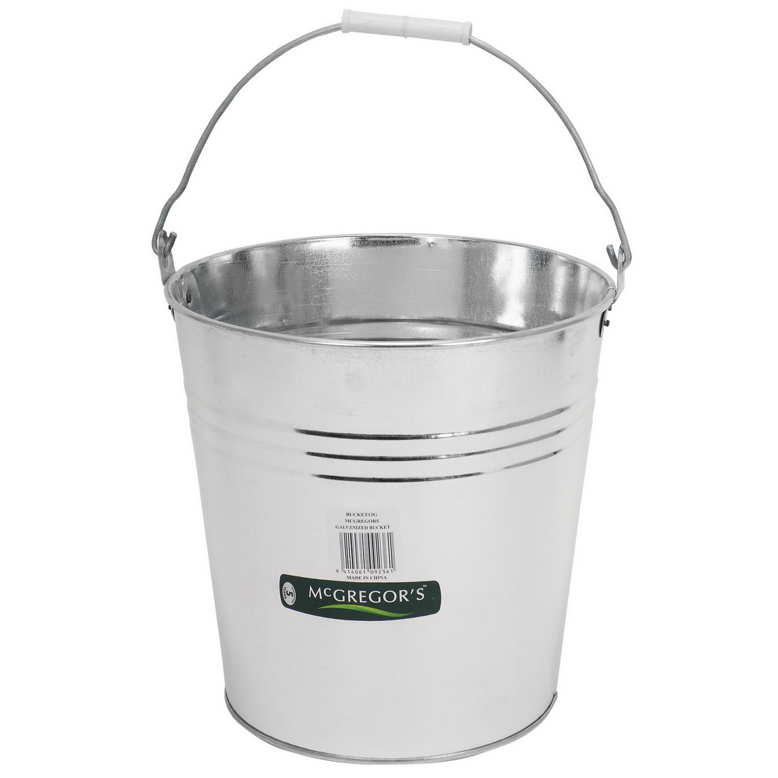 McGregor's Galvanised Bucket 12L Stainless Steel BUCKET12G McGregor's Galvanised Bucket 12L Stainless Steel BUCKET12G