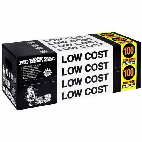 Low Cost Rubbish Bag 60L 900 x 620mm BX400POR Low Cost Rubbish Bag 60L 900 x 620mm BX400POR