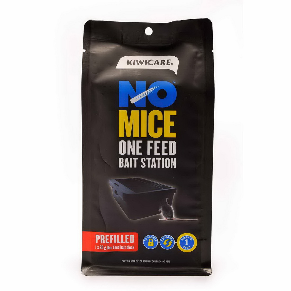 NO Rats & Mice One Feed Bait Station Mice Prefilled Rodent Control 100g Black 53061 NO Rats & Mice One Feed Bait Station Mice Prefilled Rodent Control 100g Black 53061