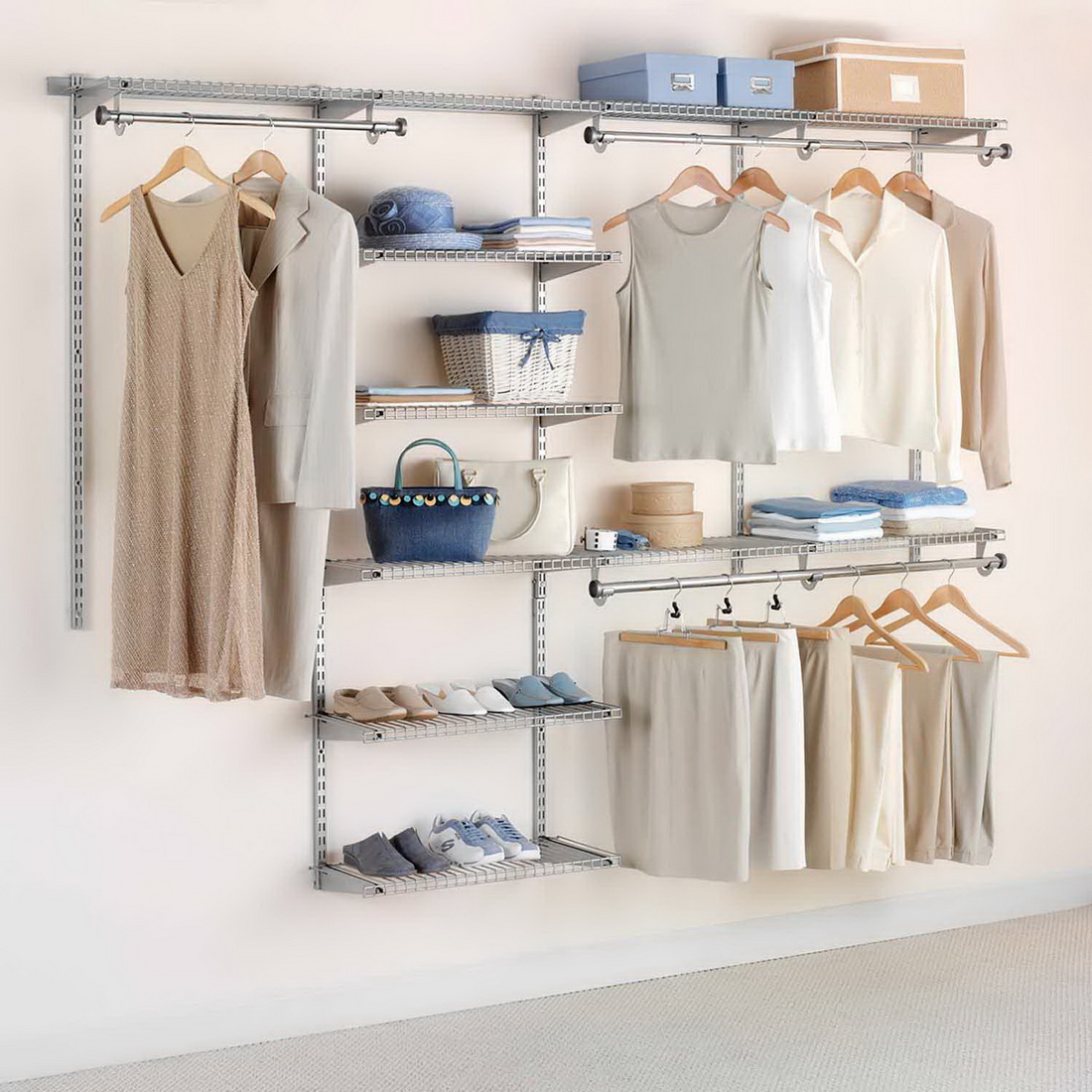 Deluxe 1220-2400mm Adjoined Custom Wardrobe Kit Satin Deluxe 1220-2400mm Adjoined Custom Wardrobe Kit Satin