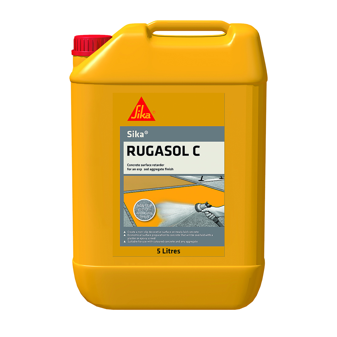 Rugasol C Transparent Concrete Surface Retarder 5L Red 446324 Rugasol C Transparent Concrete Surface Retarder 5L Red 446324