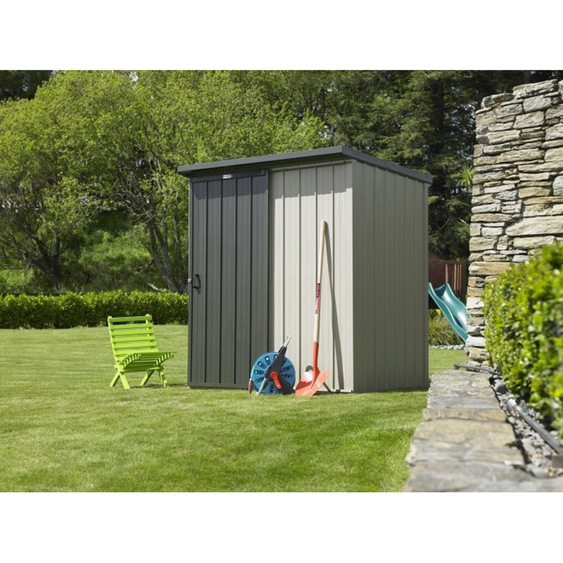 kiwi kitset garden shed locker 1.71 x 1.21 x 1.975 m zinc