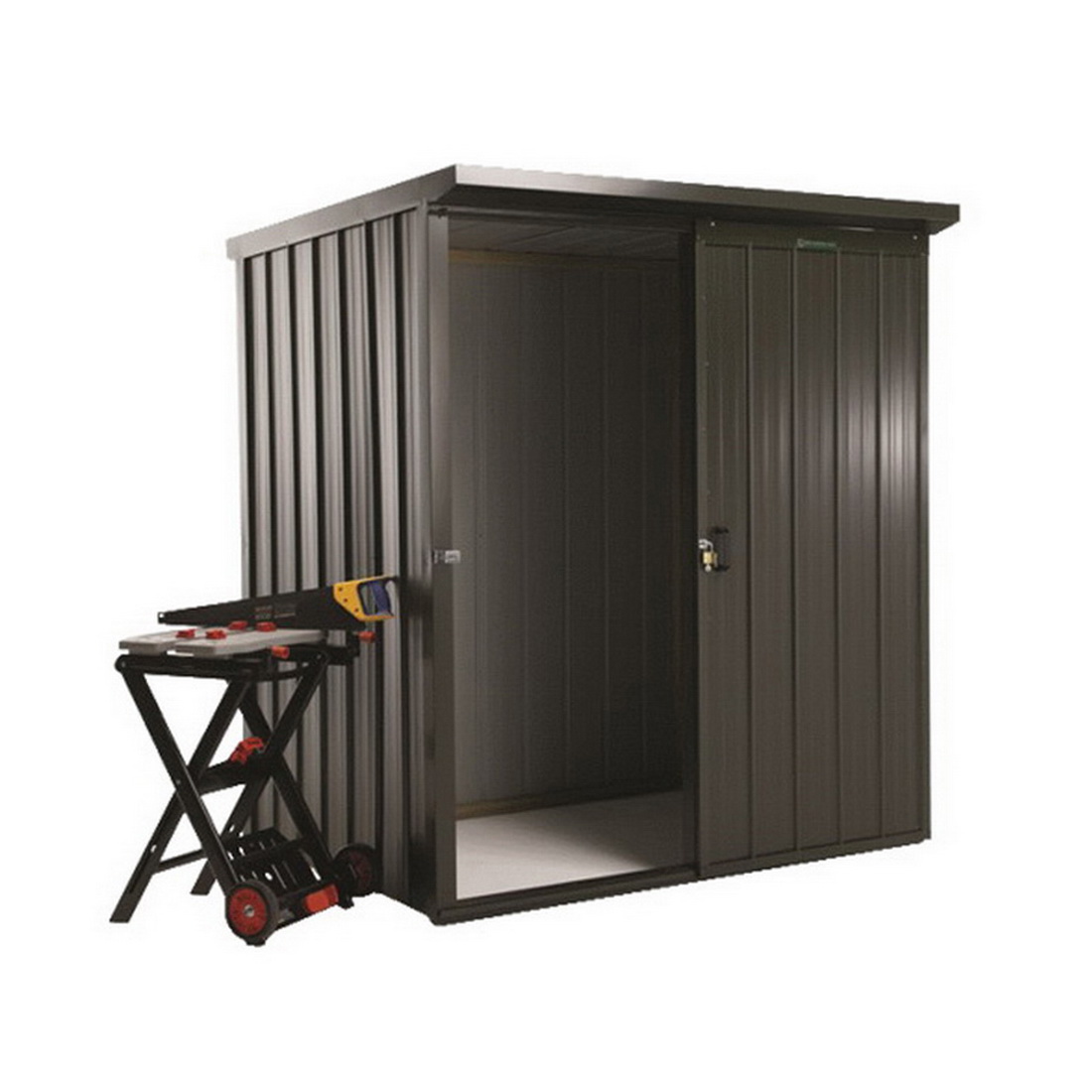 kiwi kitset garden shed locker 1.71 x 1.21 x 1.975 m zinc