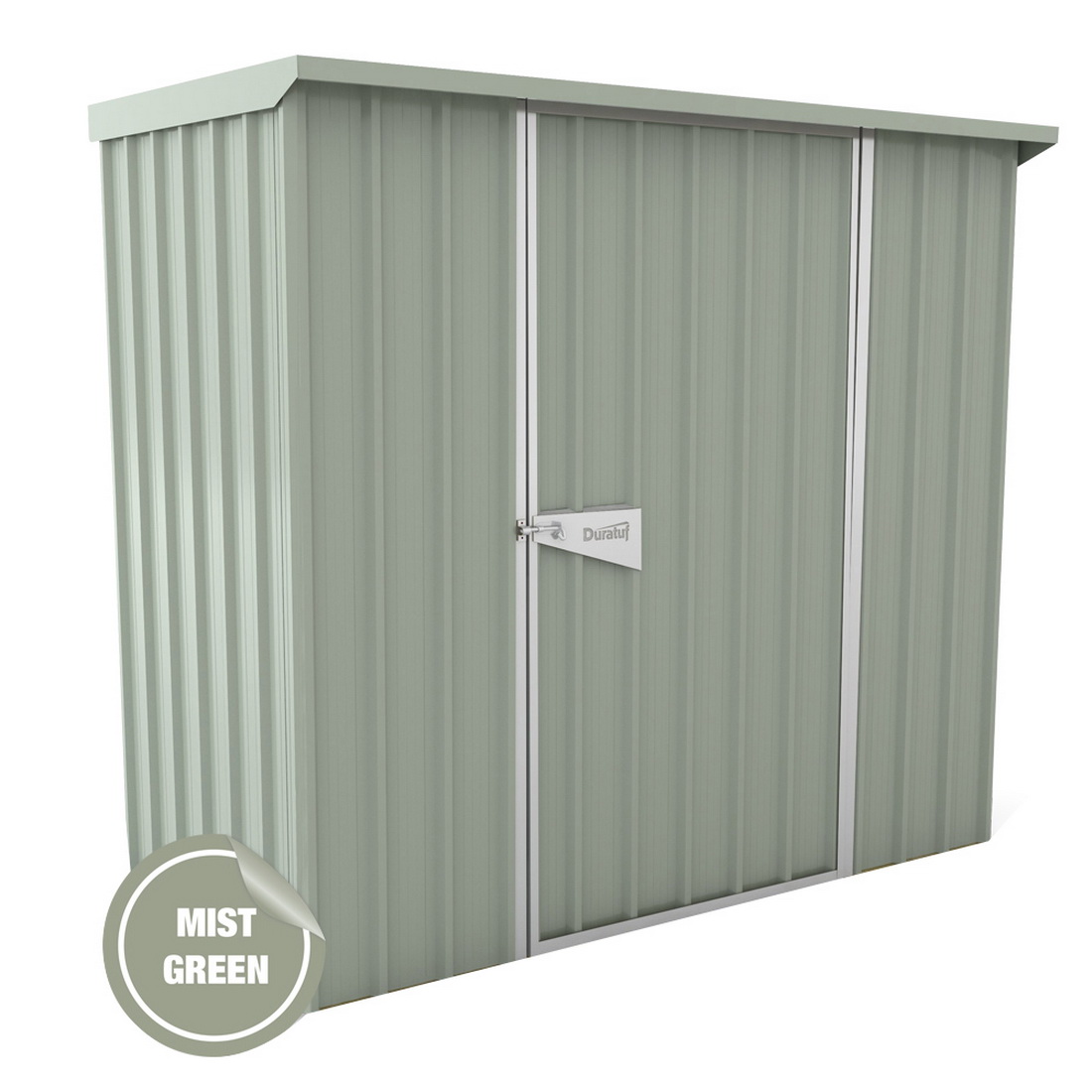 Small Kitset Garden Shed 2.02 X 1.02M Mist Green Kitset Metal