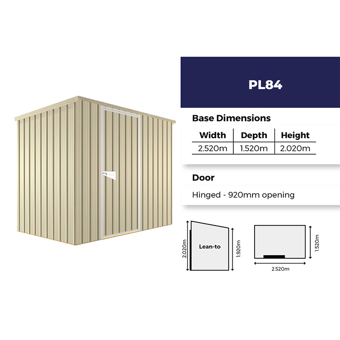 Garrison Lichen Kitset Garden Shed 2.52 x 1.52m