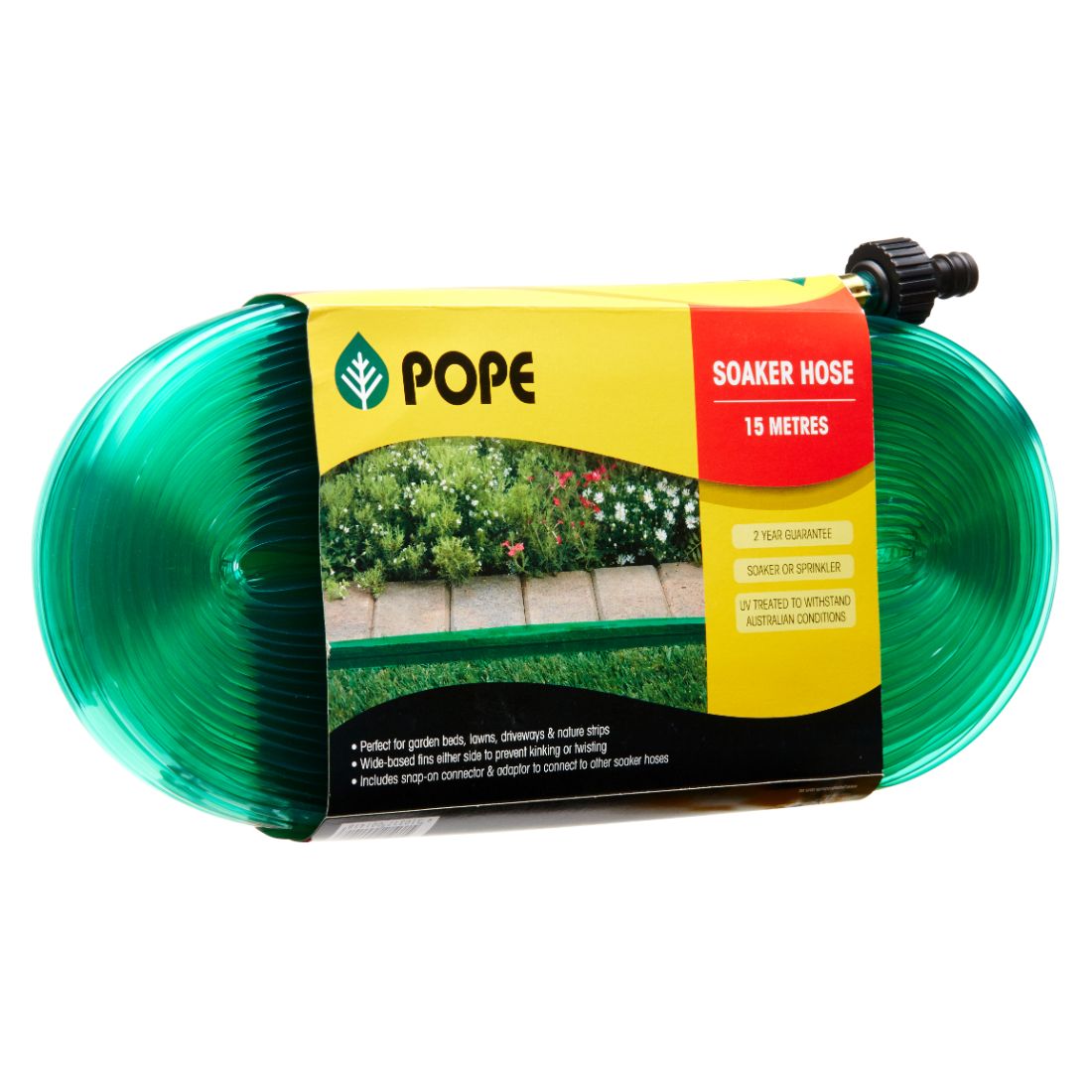 Tap Ready Fitted Soaker Hose 12mm Diameter x 15m Tap Ready Fitted Soaker Hose 12mm Diameter x 15m