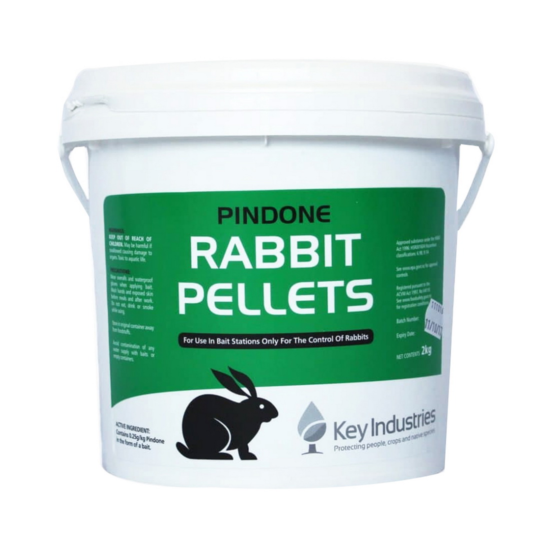 PINDONE PEST CONTROL RABBIT PELLETS GREEN 2KG PINDONE PEST CONTROL RABBIT PELLETS GREEN 2KG