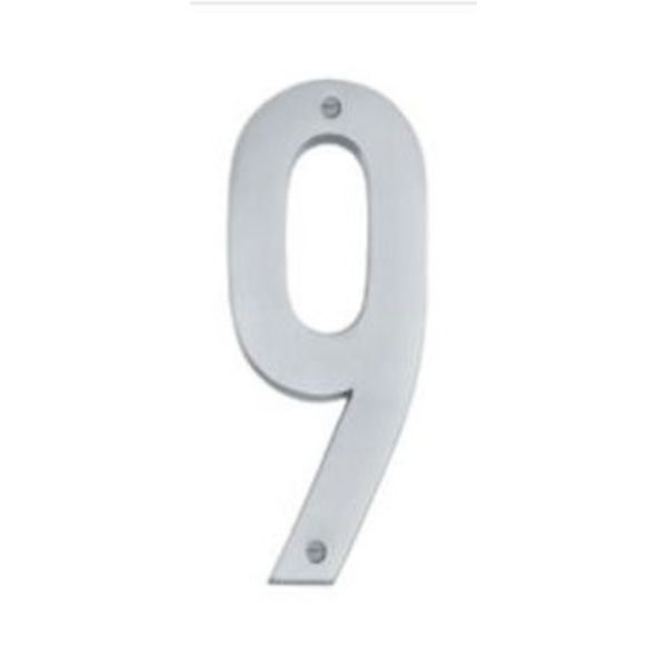 Modern Number 9 Satin Chrome 76mm 