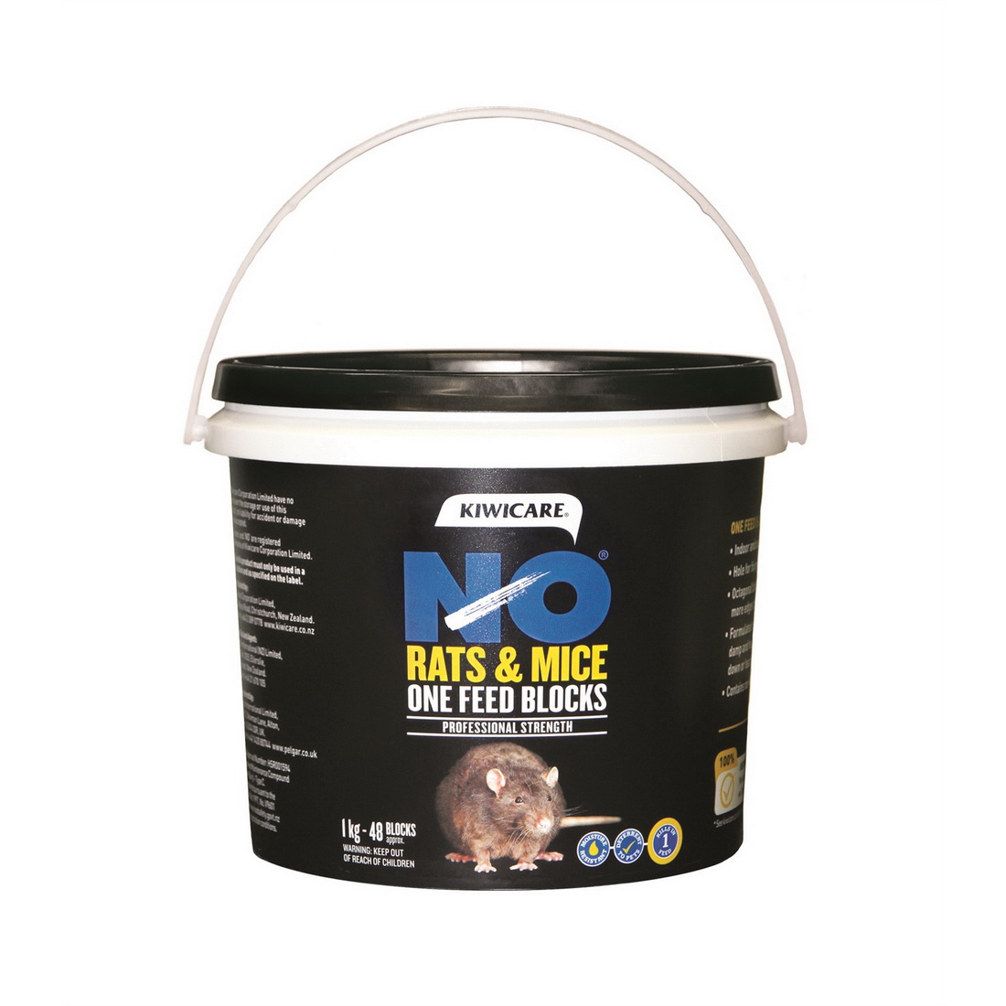 NO Rats & Mice One Feed Block Rodent Bait 1kg Blue 53400 NO Rats & Mice One Feed Block Rodent Bait 1kg Blue 53400