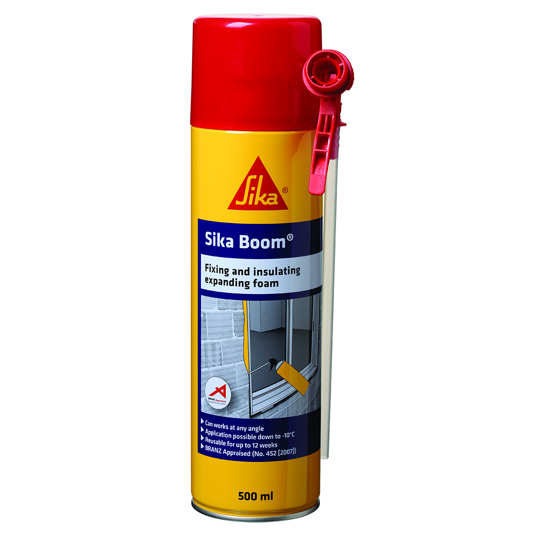 Boom 500ml Multi-Position PU Expanding Foam Light Yellow Boom 500ml Multi-Position PU Expanding Foam Light Yellow
