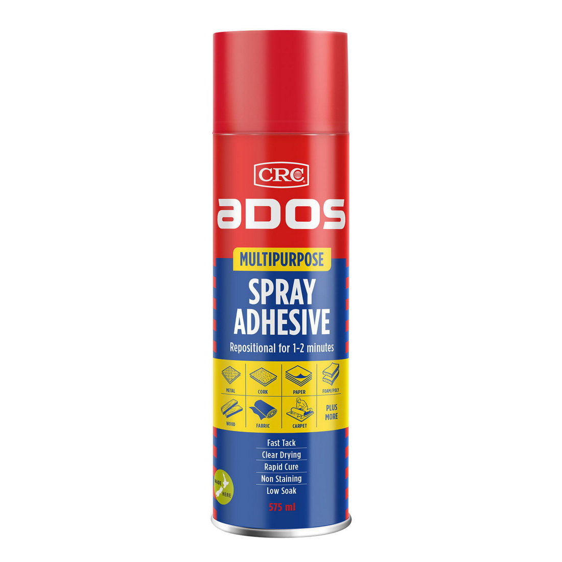 ADOS Multi Purpose Spray Adhesive 575mL Aerosol White-Clear 8017 ADOS Multi Purpose Spray Adhesive 575mL Aerosol White-Clear 8017