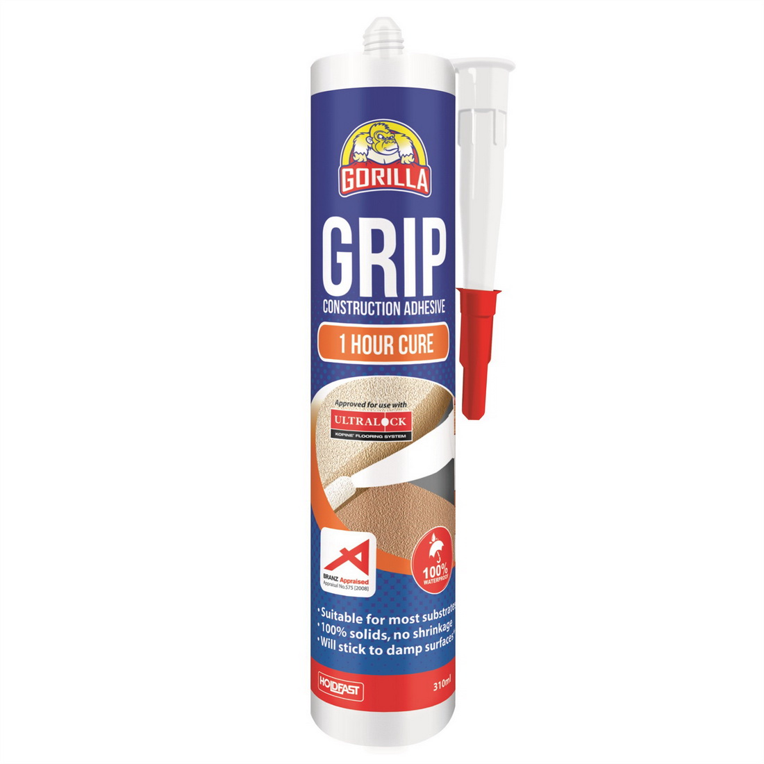 Grip 310mL 1 Hour Cure Construction Adhesive Translucent Grip 310mL 1 Hour Cure Construction Adhesive Translucent