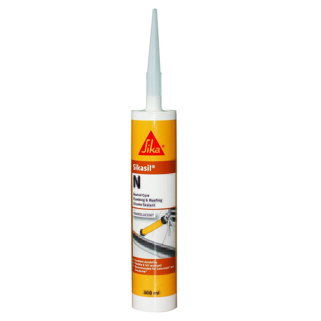 Sikasil N Roofing and Plumbing Silicone Sealant Translucent 300ml 447535 Sikasil N Roofing and Plumbing Silicone Sealant Translucent 300ml 447535