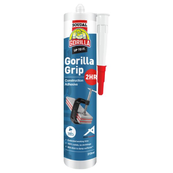 Grip 2 Hour Cure Construction Adhesive 310ml Translucent 19290 Grip 2 Hour Cure Construction Adhesive 310ml Translucent 19290