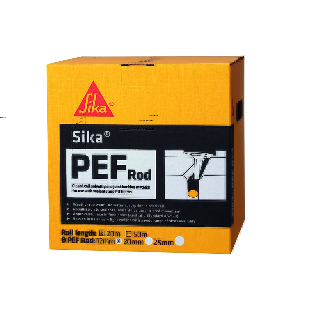 PEF Backing Rod 12mm x 20m White 450428 PEF Backing Rod 12mm x 20m White 450428