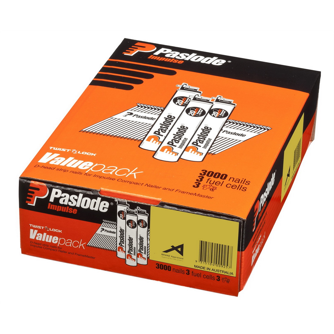 D Head Impulse Nail and 3 Fuel Cell Value Pack 2.87 x 65mm Ring Hot Dipped Galvanised B20568V D Head Impulse Nail and 3 Fuel Cell Value Pack 2.87 x 65mm Ring Hot Dipped Galvanised B20568V