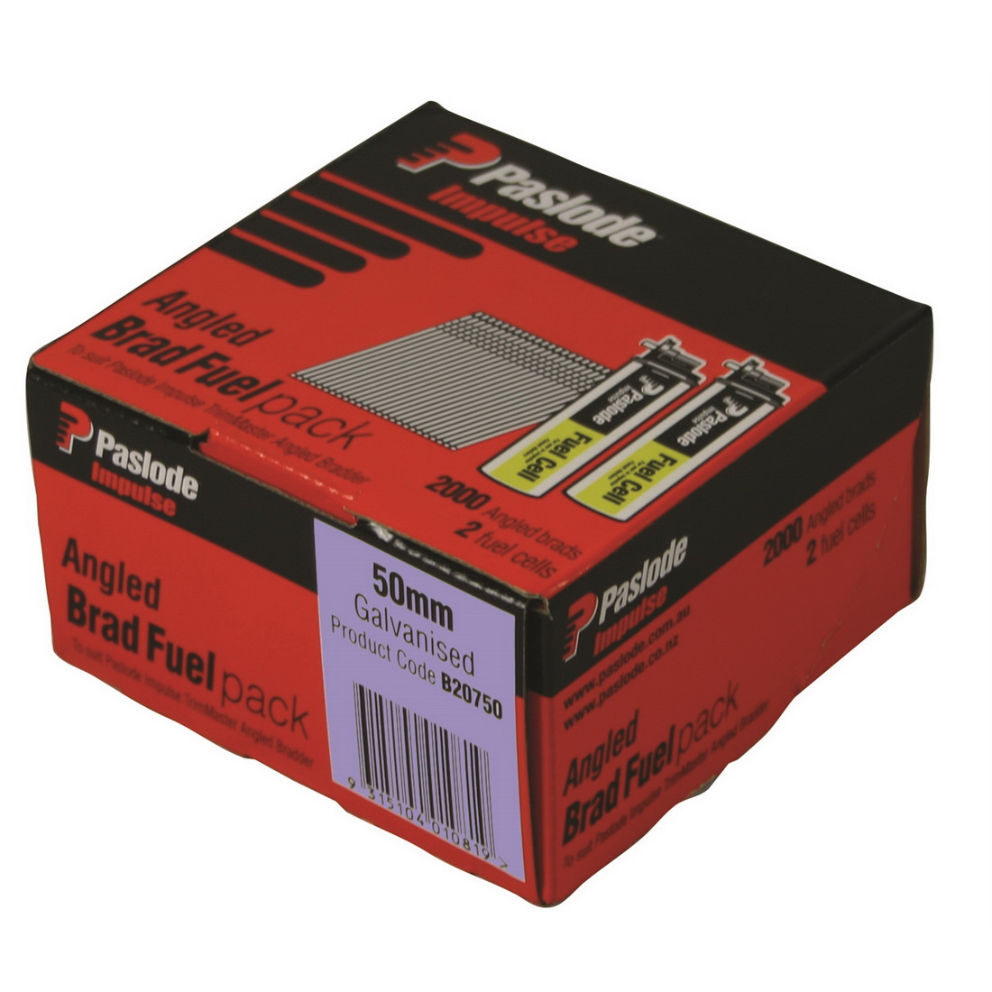 Impulse C Series Angled Brad with 2 Fuel Cell 16G 1.6 x 50mm Electro Galvanised 2000 pack Impulse C Series Angled Brad with 2 Fuel Cell 16G 1.6 x 50mm Electro Galvanised 2000 pack