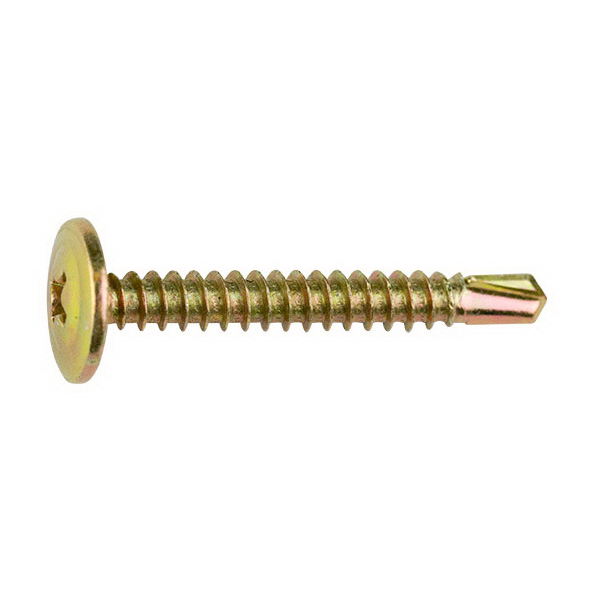 Self Drilling Screw for Metal 8g-18 x 20mm Button Head Phillips Drive Zinc Yellow SMBCZ080208 Self Drilling Screw for Metal 8g-18 x 20mm Button Head Phillips Drive Zinc Yellow SMBCZ080208