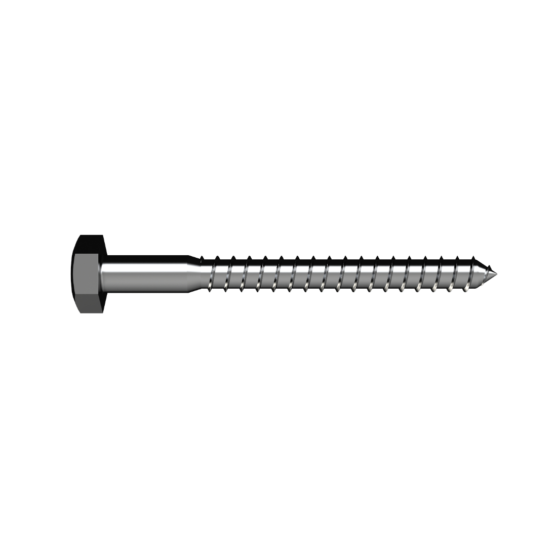Coach Screw 12 x 90mm Hex Head T316 Stainless Steel SCSM6120904 Coach Screw 12 x 90mm Hex Head T316 Stainless Steel SCSM6120904