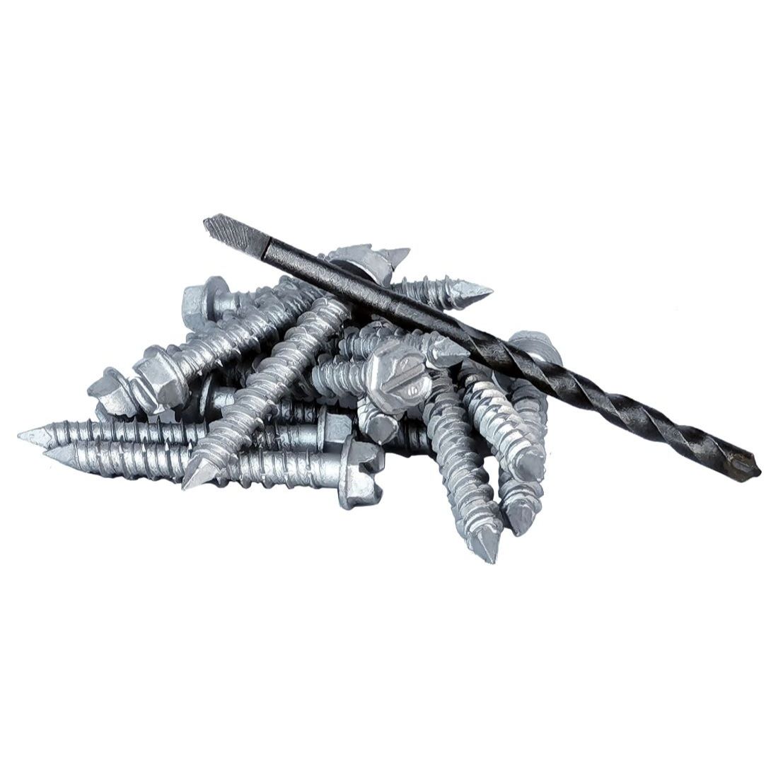 Grabcon Hex Masonry Screw 6.5 x 58mm Galvanised 100 Pack Concrete