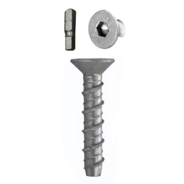 Countersink Head High Performance Screw Bolt 6 x 75mm High Tensile Boron Steel Galvanised