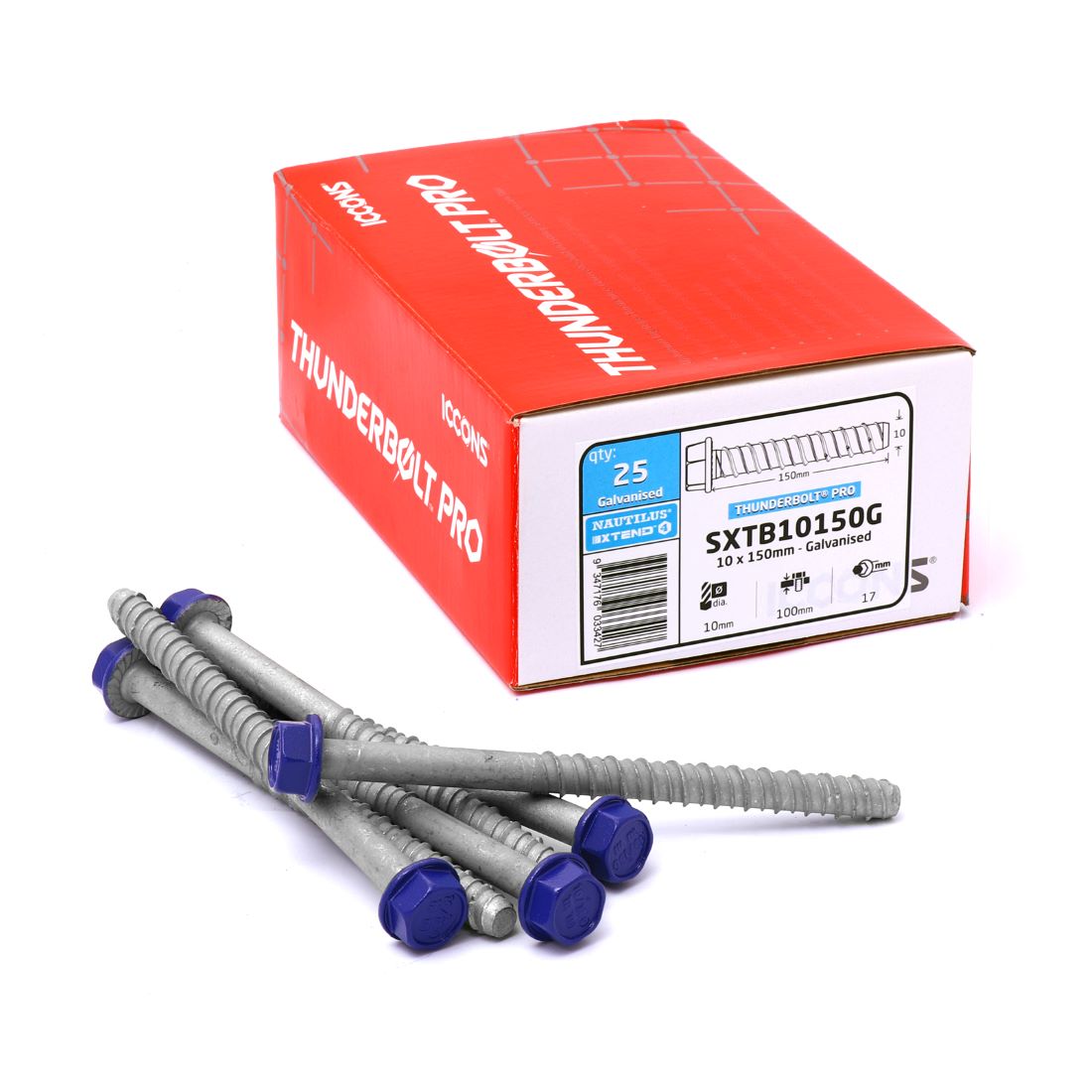 M10 x 150mm 15Kn Screwbolt Galvanised Blue Each M10 x 150mm 15Kn Screwbolt Galvanised Blue Each