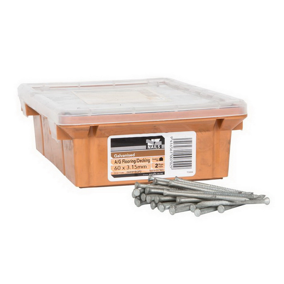 Nail Flooring Galvanised Annular Grooved 60mm 2kg 060315GP2 Loose