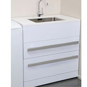 Composite Top 2 Drawer Laundry Tub Oblio Mixer Composite Top 2 Drawer Laundry Tub Oblio Mixer