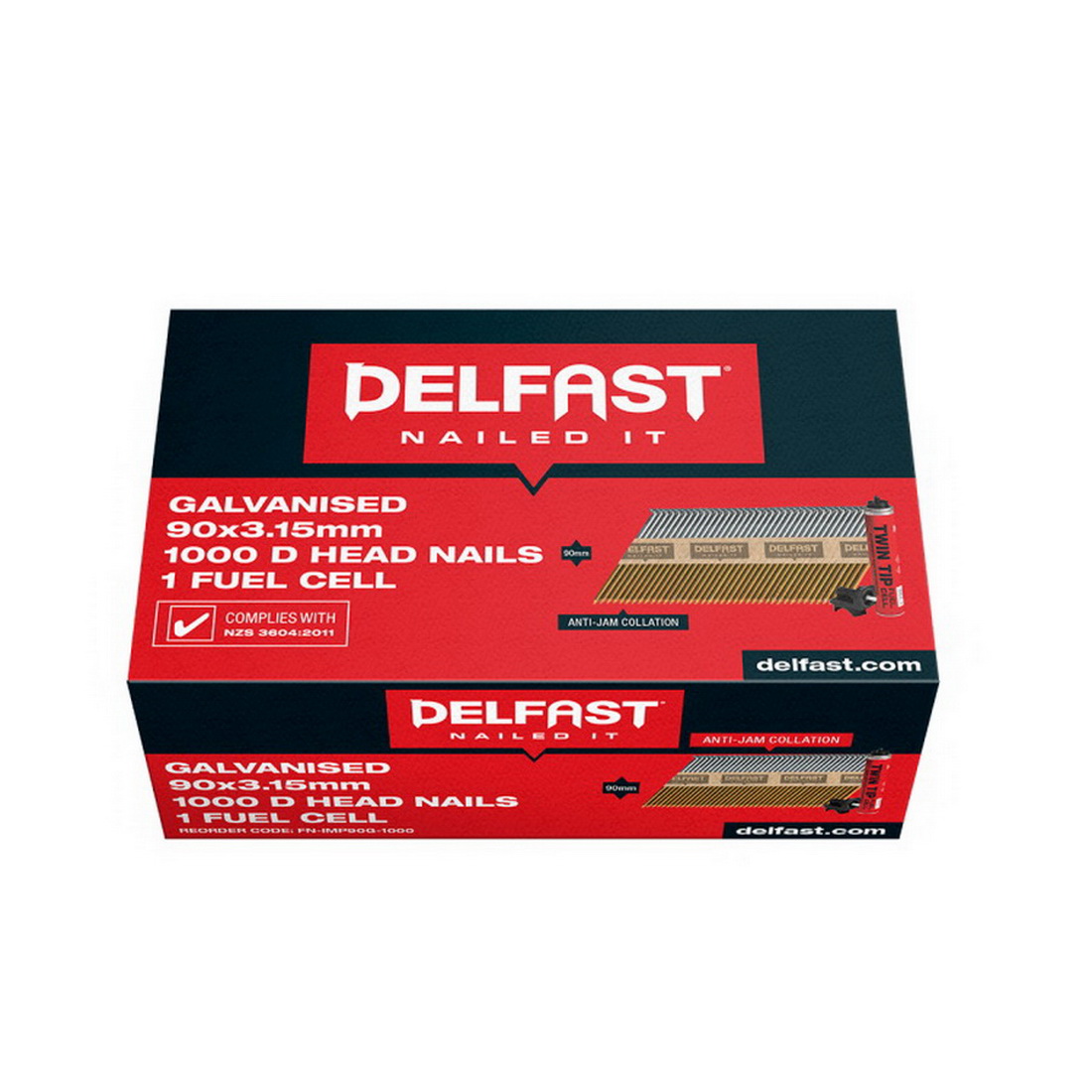 D-Head Nails and 1 Fuel Cell 90mm Galvanised 1000 Box D-Head Nails and 1 Fuel Cell 90mm Galvanised 1000 Box