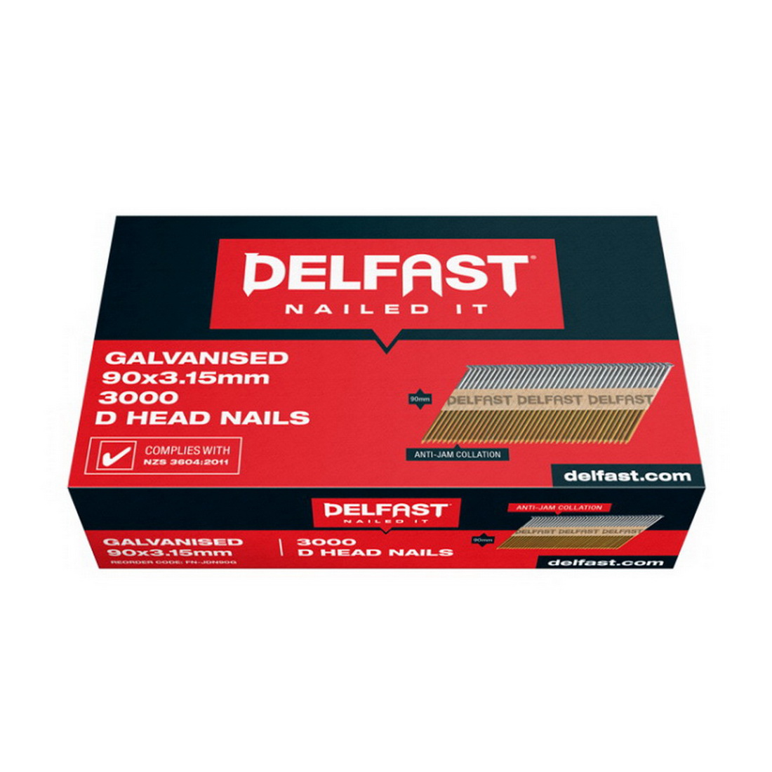 Gasless D-Head Nails 90mm Galvanised 3000 Box FN-JDN90G Gasless D-Head Nails 90mm Galvanised 3000 Box FN-JDN90G