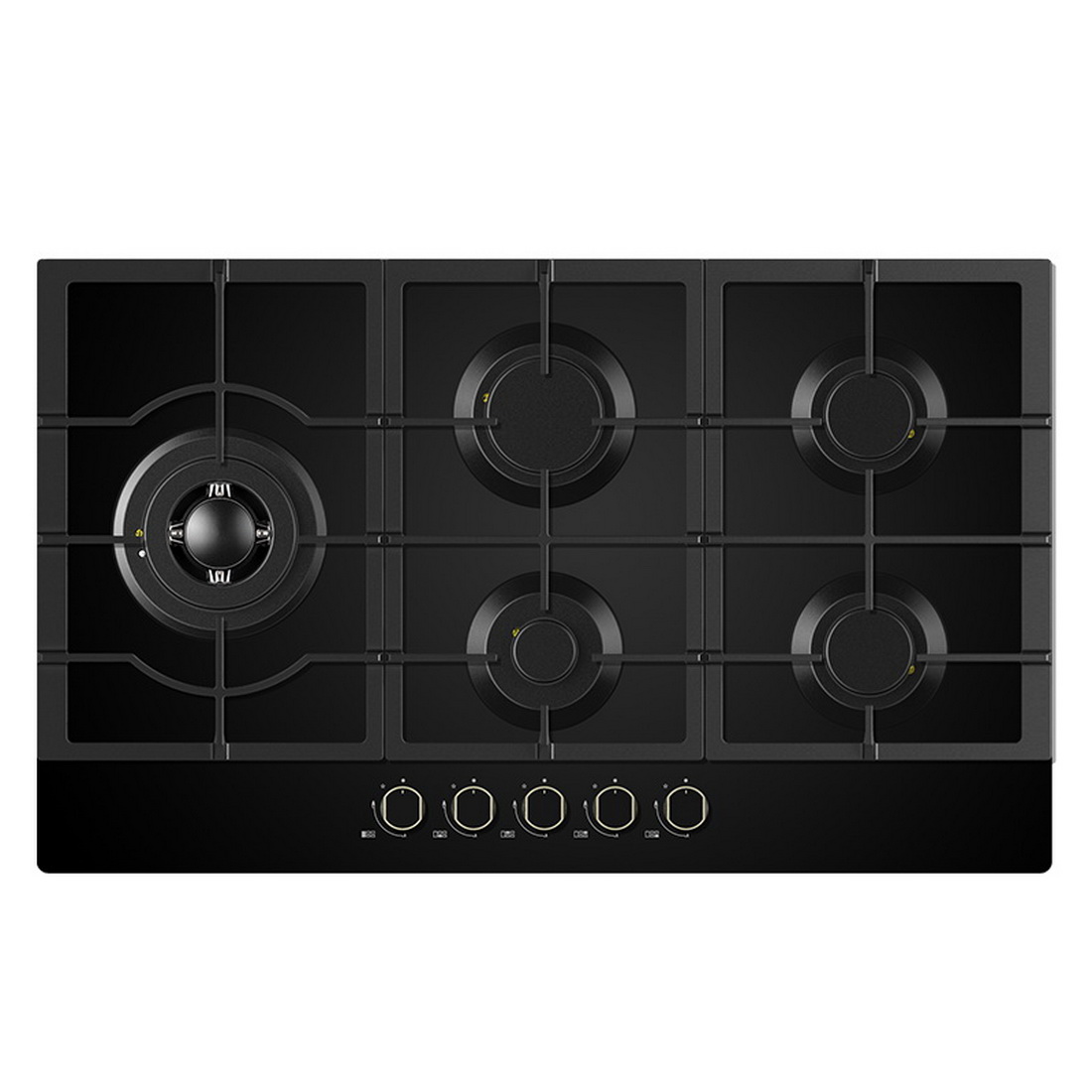 Gas Cooktop with Hob 90cm Black Glass 90G50ME060-GFL Gas Cooktop with Hob 90cm Black Glass 90G50ME060-GFL