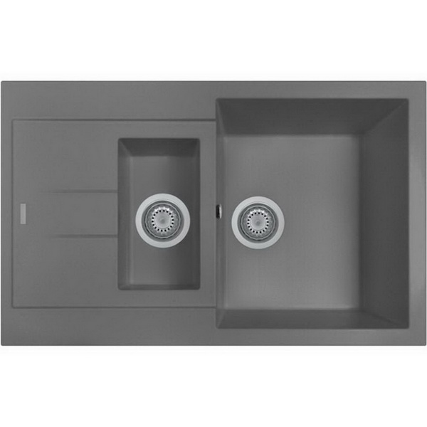 Oliveri Telma Granite 1 & 1/4 Sink Bowl & Drainer 500 x 780 mm Titanium Topmount AM7815-TITANIUM Oliveri Telma Granite 1 & 1/4 Sink Bowl & Drainer 500 x 780 mm Titanium Topmount AM7815-TITANIUM