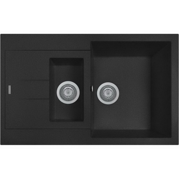 Telma 1 & 1/4 Bowl Sink with Drainer Black Telma 1 & 1/4 Bowl Sink with Drainer Black