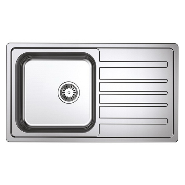Omega Reversible Single Sink Bowl & Drainer 860 x 500 mm Satin Topmount/Undermount OMB100 Omega Reversible Single Sink Bowl & Drainer 860 x 500 mm Satin Topmount/Undermount OMB100