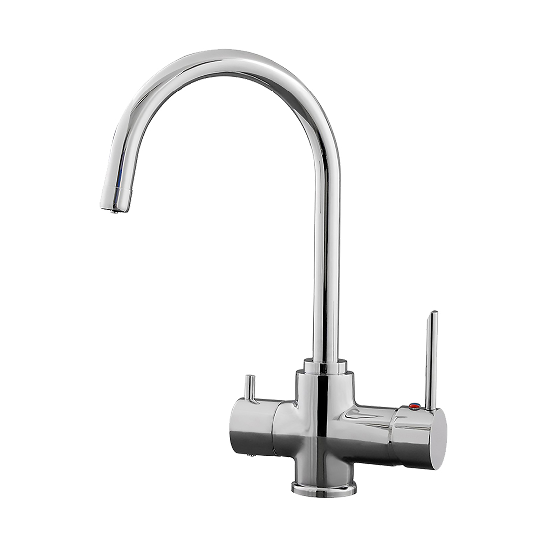 Xera Sink Mixer 385mm Gooseneck With Water Filter Swivel Spout Chrome