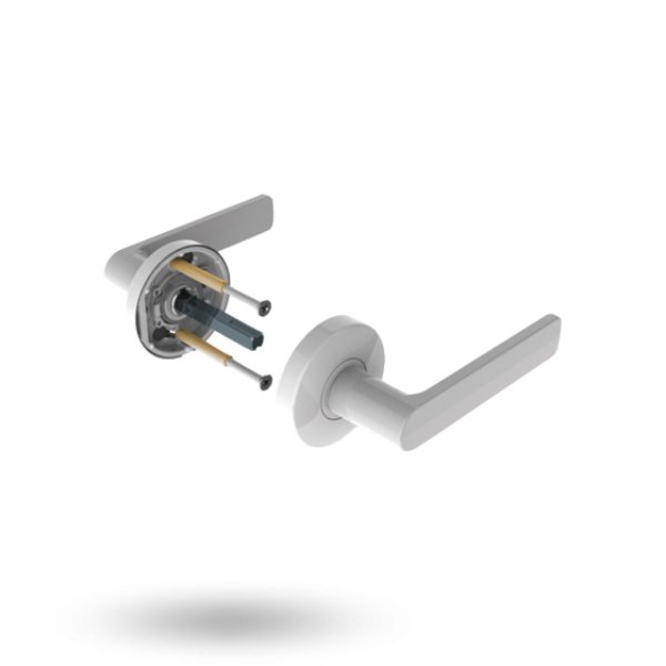 Velocity Standard Rose Series Lever Set Satin Chrome Pearl L3 DP LVEL1