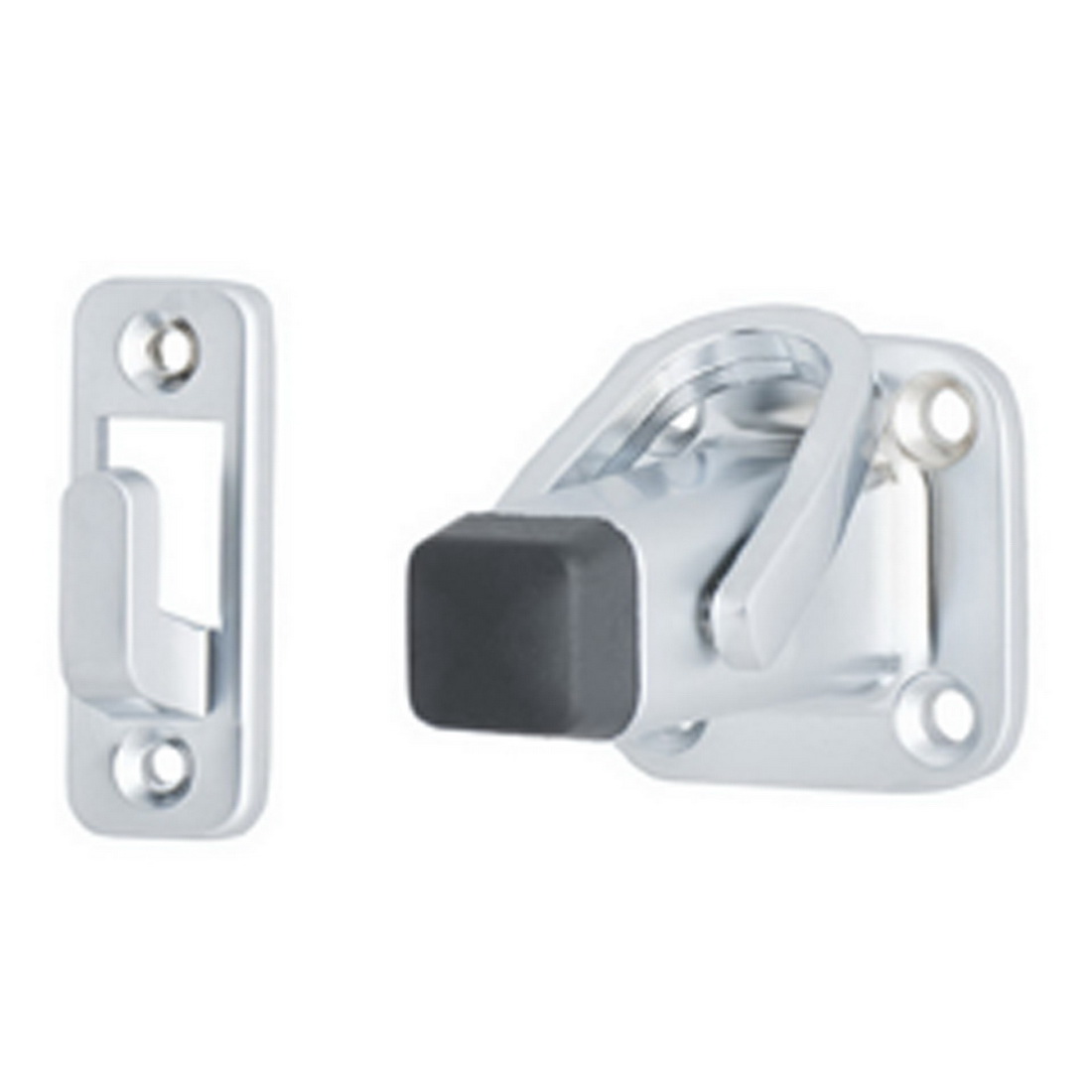 Square Base Latching Back Door Stop 75mm Satin Chrome 218SC Square Base Latching Back Door Stop 75mm Satin Chrome 218SC