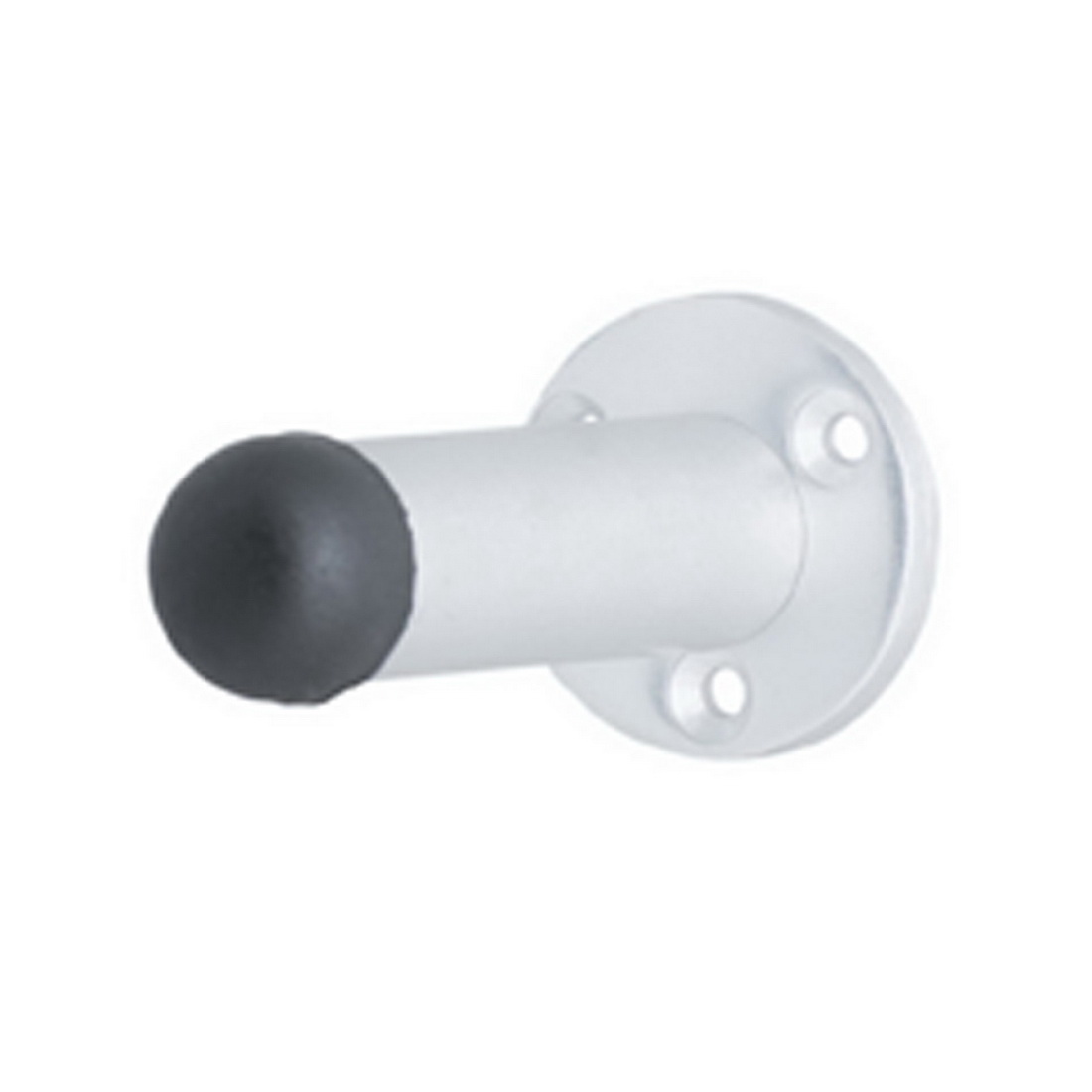 Round base Rounded Tip Wall Mount Door Stop 90mm Aluminium Anodised Satin Chrome 203SC Round base Rounded Tip Wall Mount Door Stop 90mm Aluminium Anodised Satin Chrome 203SC